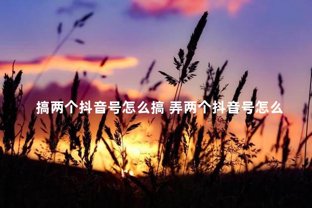 搞两个抖音号怎么搞 弄两个抖音号怎么弄